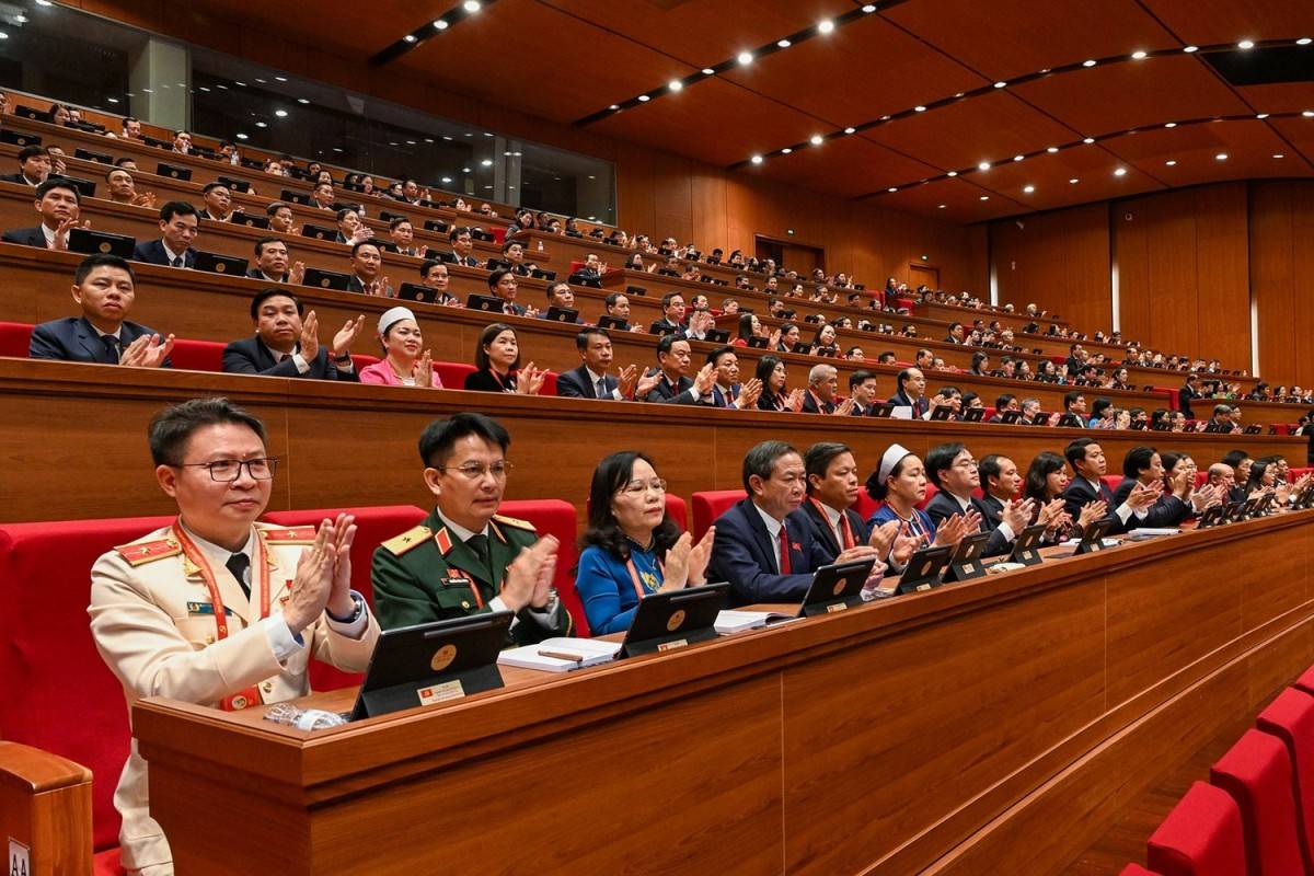 Các đại biểu dự phiên khai mạc Đại hội XIV của Đảng