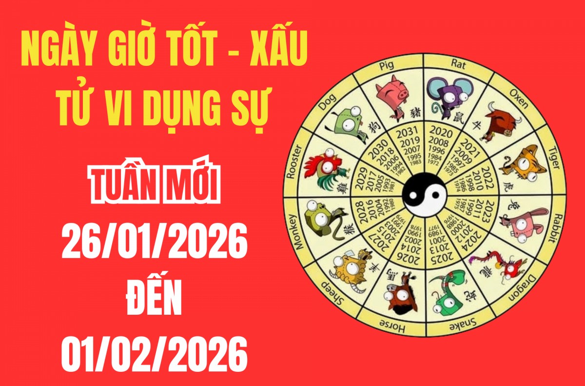 Xem ngày giờ tốt xấu – Tử vi tuần mới từ 26/1 - 01/2/2026: Phân tích chi tiết 9 yếu tố tử vi dụng sự cho khai trương, động thổ, xuất hành và ký kết hợp đồng