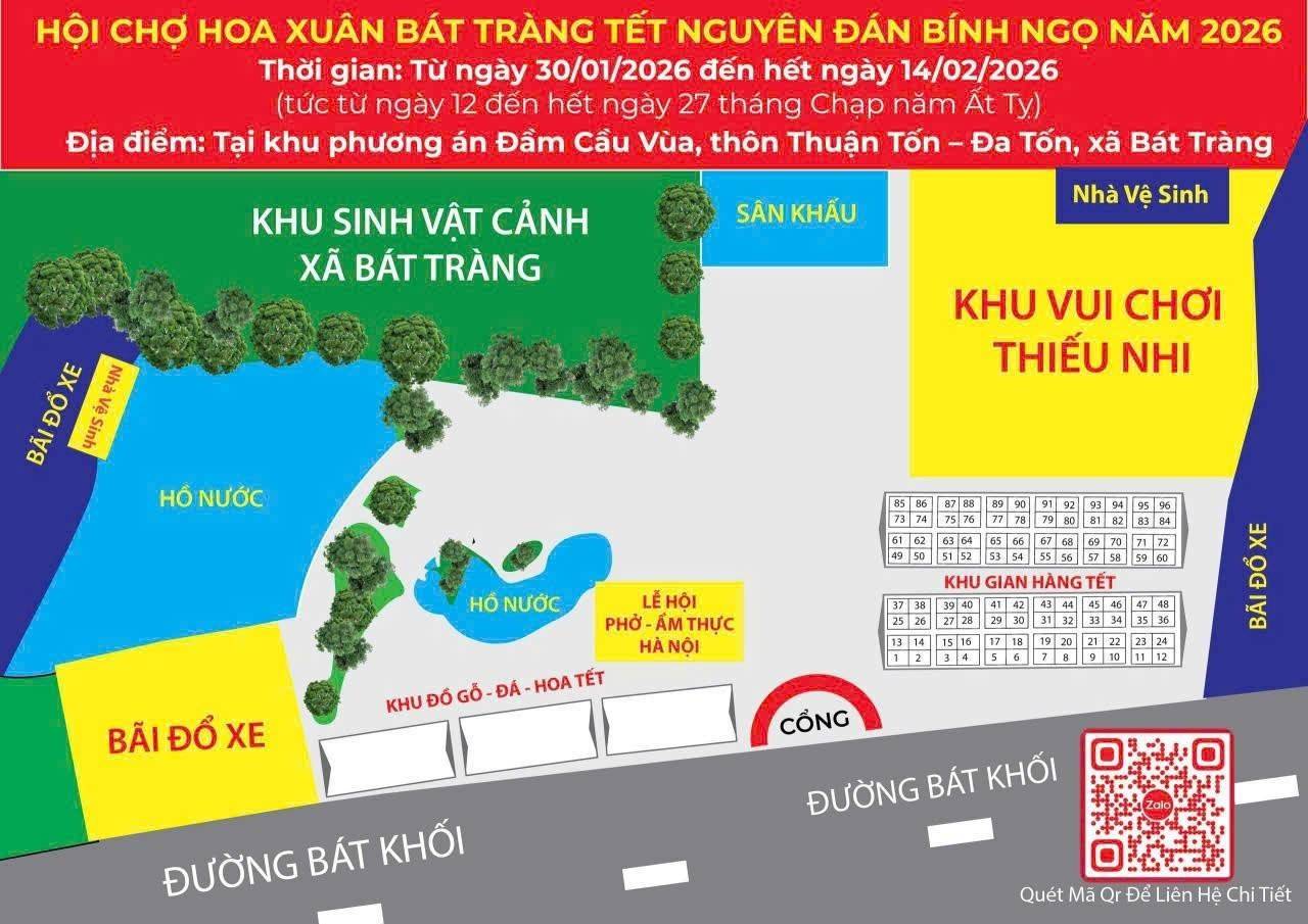 Hội chợ Hoa xuân Tết Bính Ngọ 2026 tại Bát Tràng: Gìn giữ bản sắc, phát triển du lịch