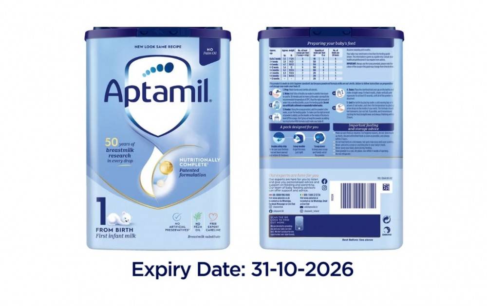 Bộ Y tế phát cảnh báo về sữa công thức Aptamil bị thu hồi tại châu Âu