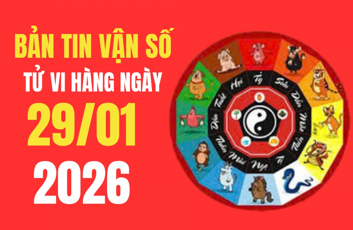 Tử vi - Vận số ngày 29/01/2026: Ngày đại cát, tuổi nào đắc lộc, tuổi nào gặp hạn?