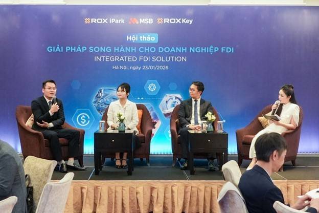 Lãnh đạo ROX Key, ROX iPark, MSB chia sẻ thông tin với các doanh nghiệp FDI