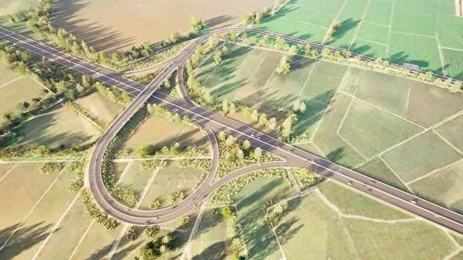 Phối cảnh nút giao cao tốc TPHCM - Mộc Bài. 