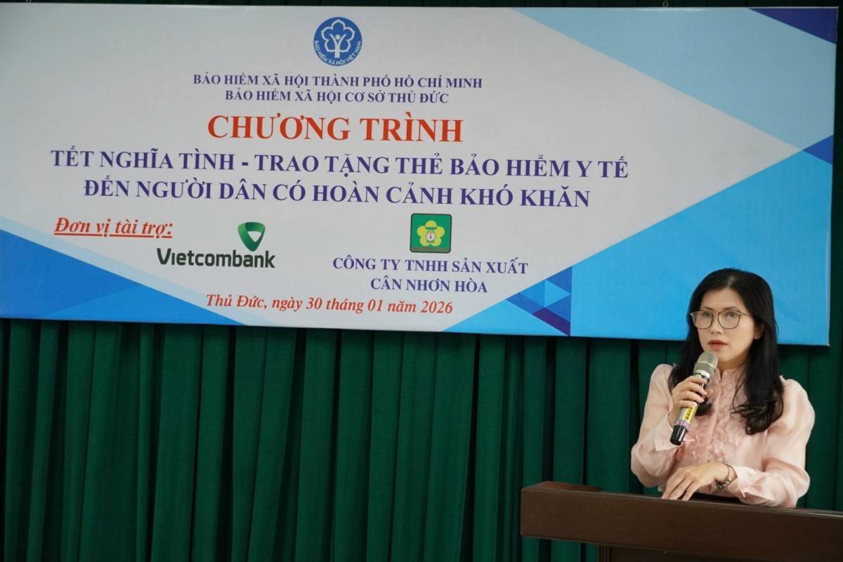 Đại diện lãnh đạo BHXH TP. Hồ Chí Minh - bà Nguyễn Thị Hồng Hạnh 