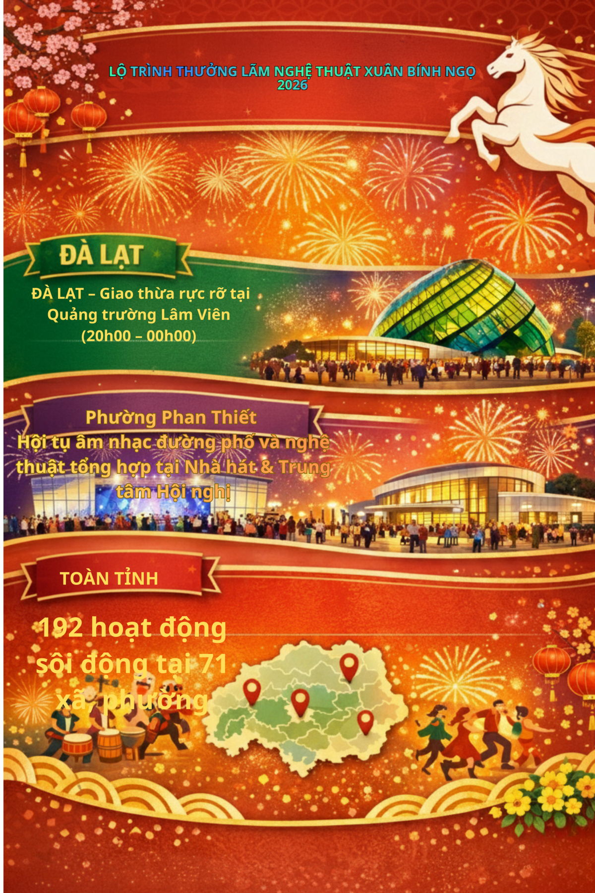Lâm Đồng: 192 hoạt động văn hóa – nghệ thuật bùng nổ dịp Tết Bính Ngọ 2026