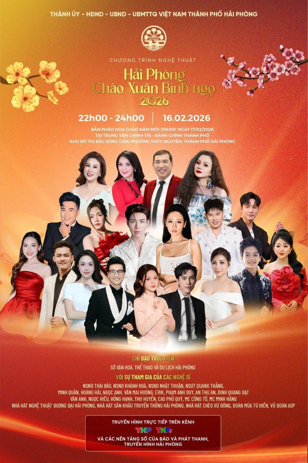 Hải Phòng rộn ràng đón Giao thừa với chương trình nghệ thuật đặc biệt: “Hải Phòng chào Xuân Bính Ngọ – 2026”