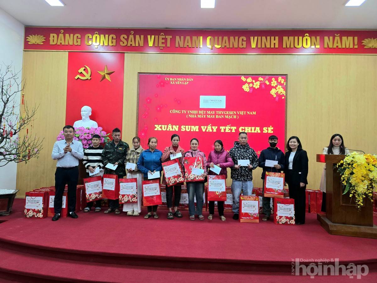 Phú Thọ: Thygesen Việt Nam trao 200 suất quà Tết cho hộ cận nghèo xã Yên Lập