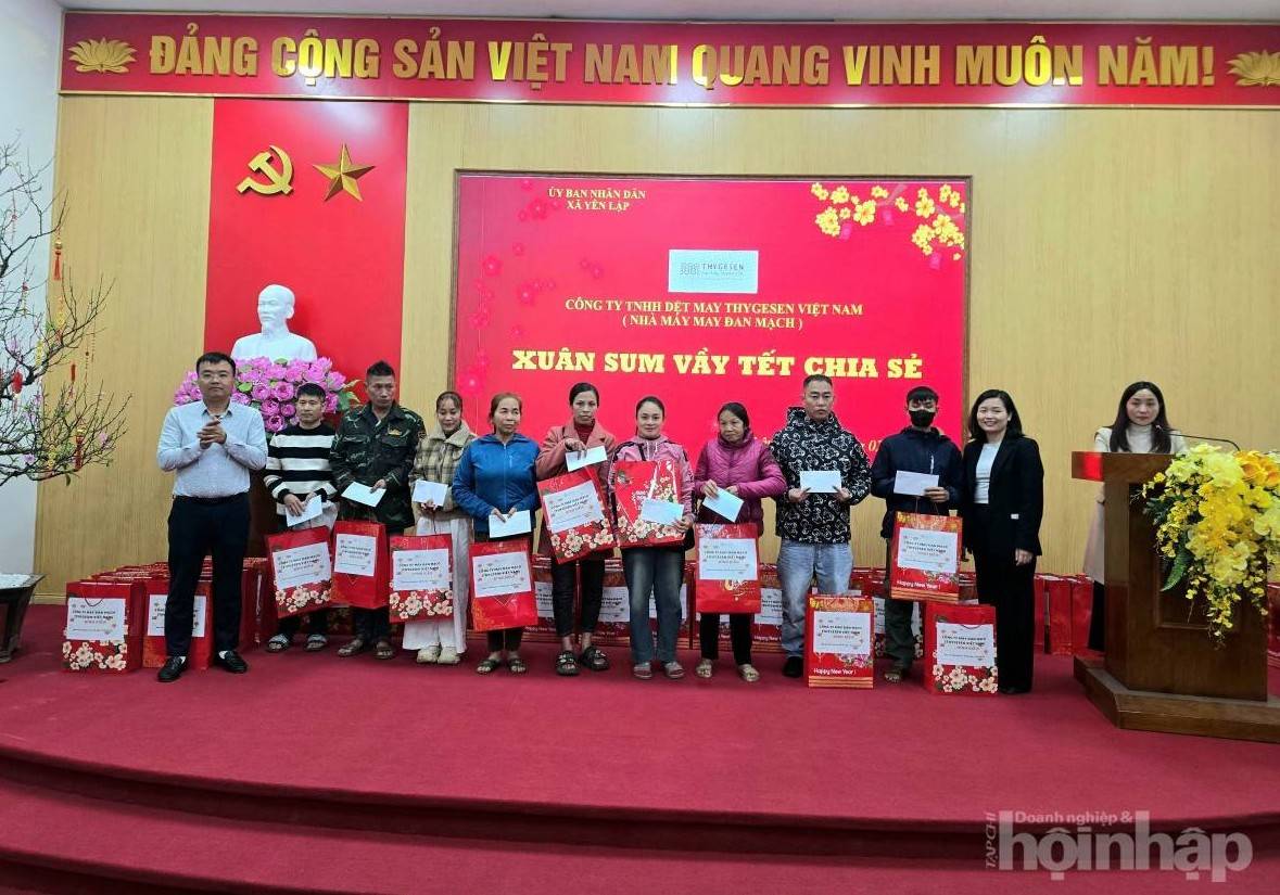Phú Thọ: Thygesen Việt Nam trao 200 suất quà Tết cho hộ cận nghèo xã Yên Lập