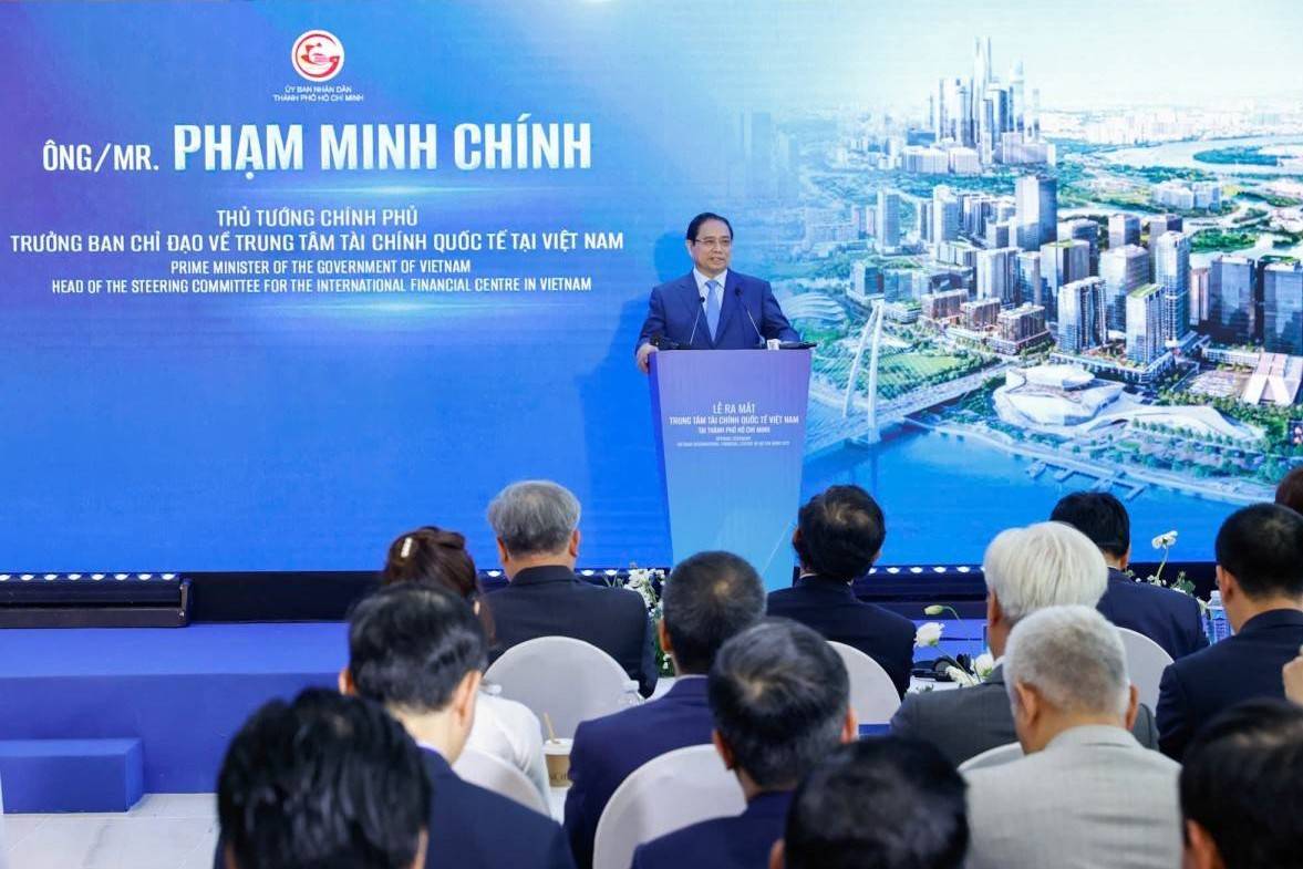 Thủ tướng Chính phủ tuyên bố ra mắt Trung tâm Tài chính quốc tế Việt Nam tại TP Hồ Chí Minh
