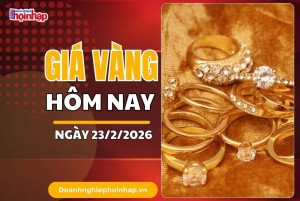 Giá vàng hôm nay 23/2: Vàng SJC giữ đỉnh, thế giới tăng mạnh