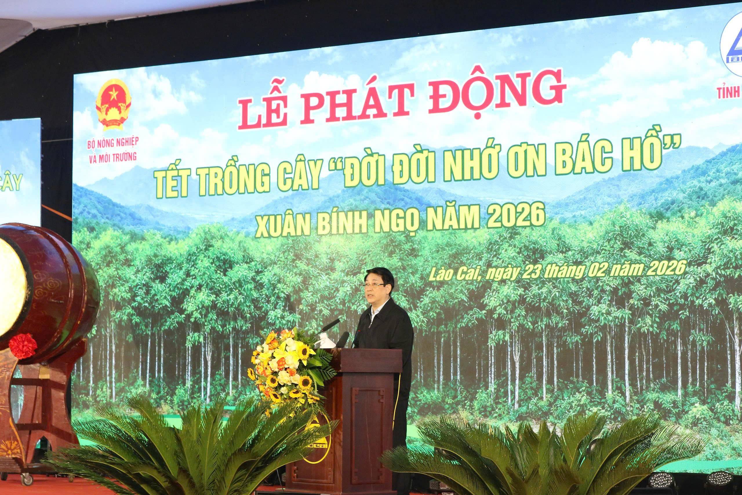 Chủ tịch nước Lương Cường dự Lễ phát động Tết trồng cây Xuân Bính Ngọ 2026 tại Lào Cai