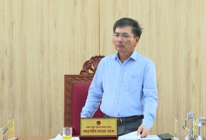 Phó Chủ tịch UBND tỉnh Nguyễn Ngọc Sâm kết luận cuộc họp