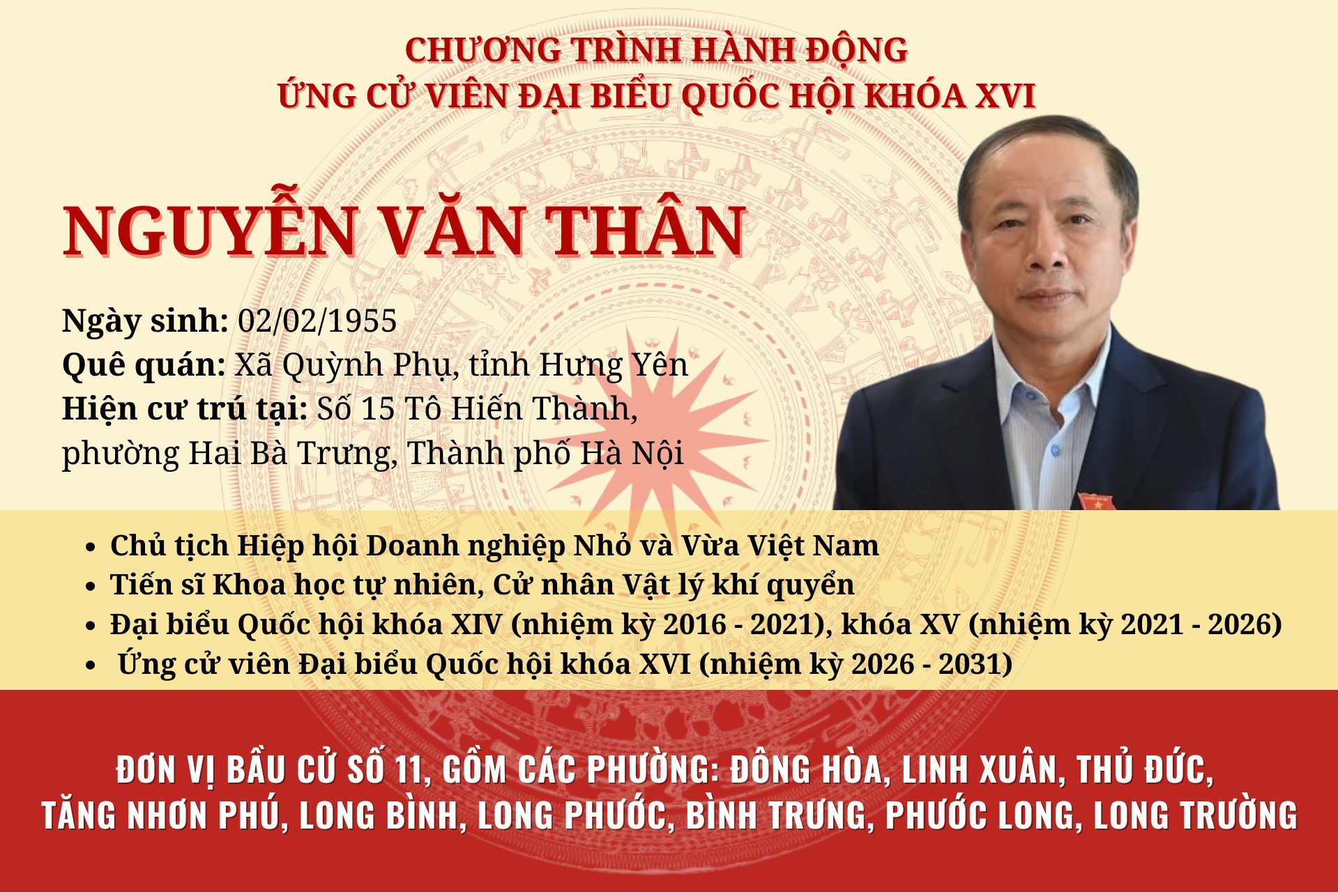 Chương trình hành động ứng cử viên Đại biểu Quốc hội khóa XVI Nguyễn Văn Thân