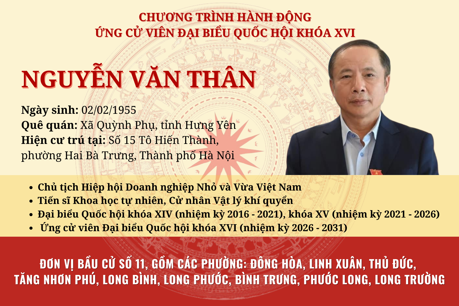 Chương trình hành động ứng cử viên Đại biểu Quốc hội khóa XVI Nguyễn Văn Thân