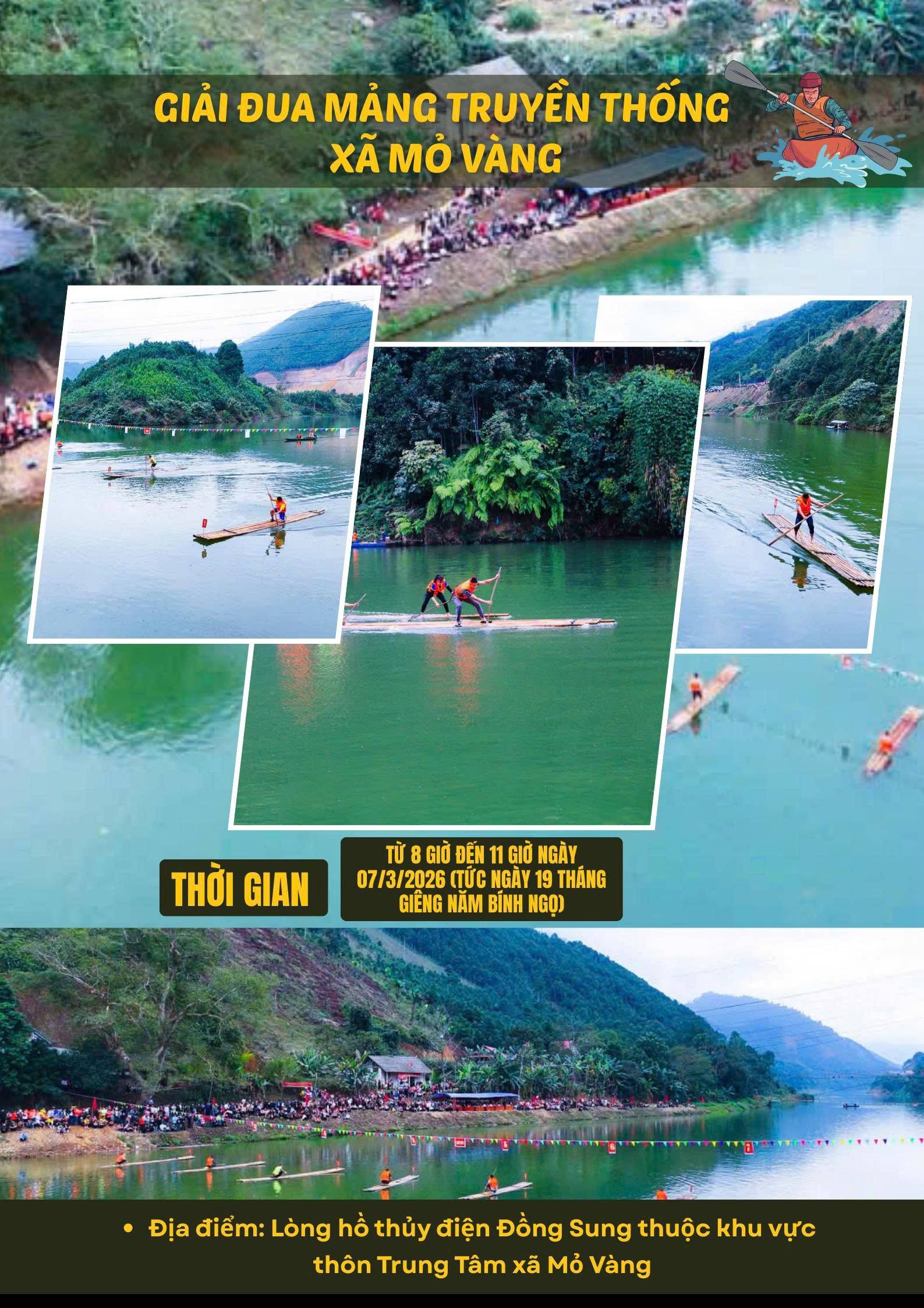 Độc nhất Tây Bắc: Lễ hội đua mảng nứa giữa hồ Đồng Sung tại Mỏ Vàng, Lào Cai