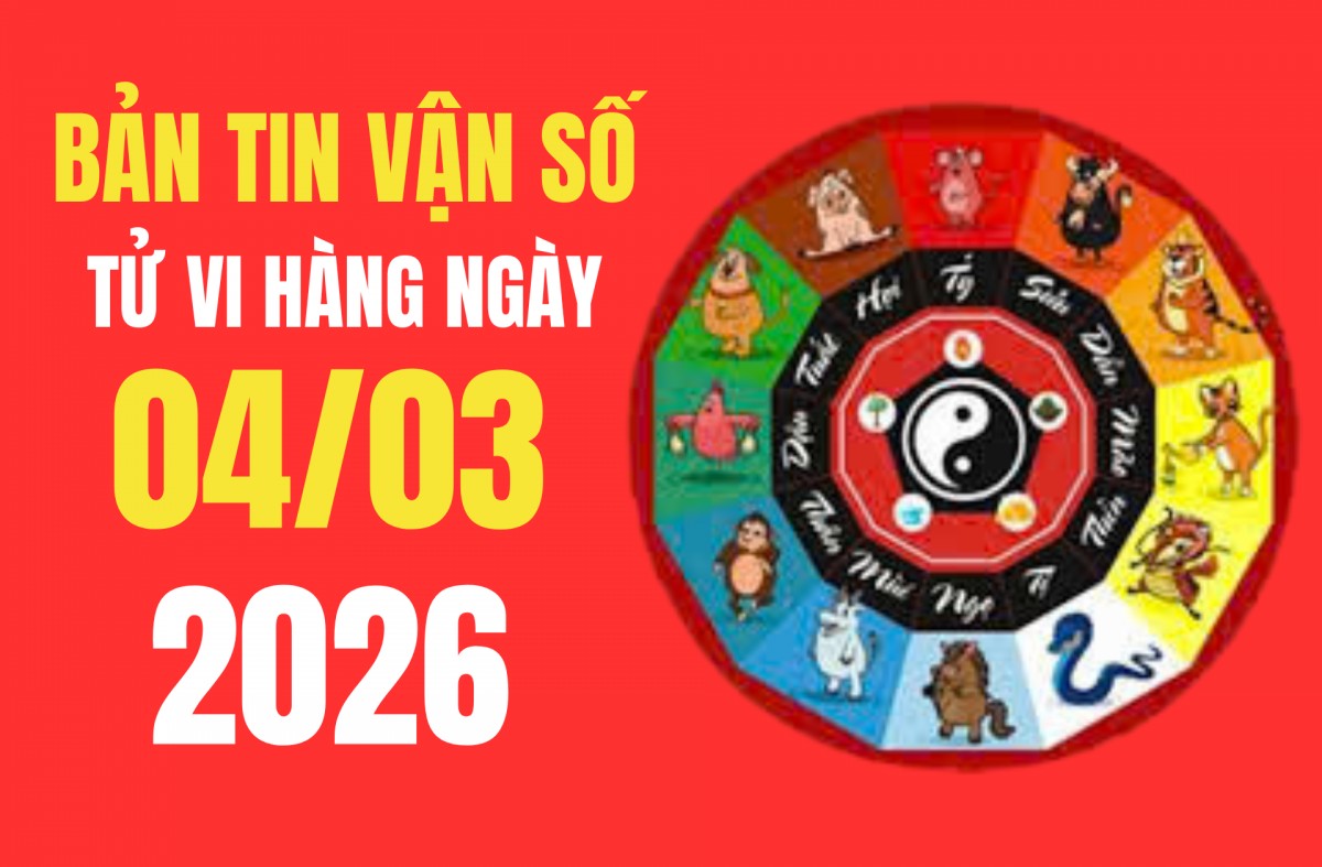 Tử vi - Vận số ngày 4/3/2026: Ngày Đinh Sửu tiểu cát, thuận lợi cầu tài và khởi công