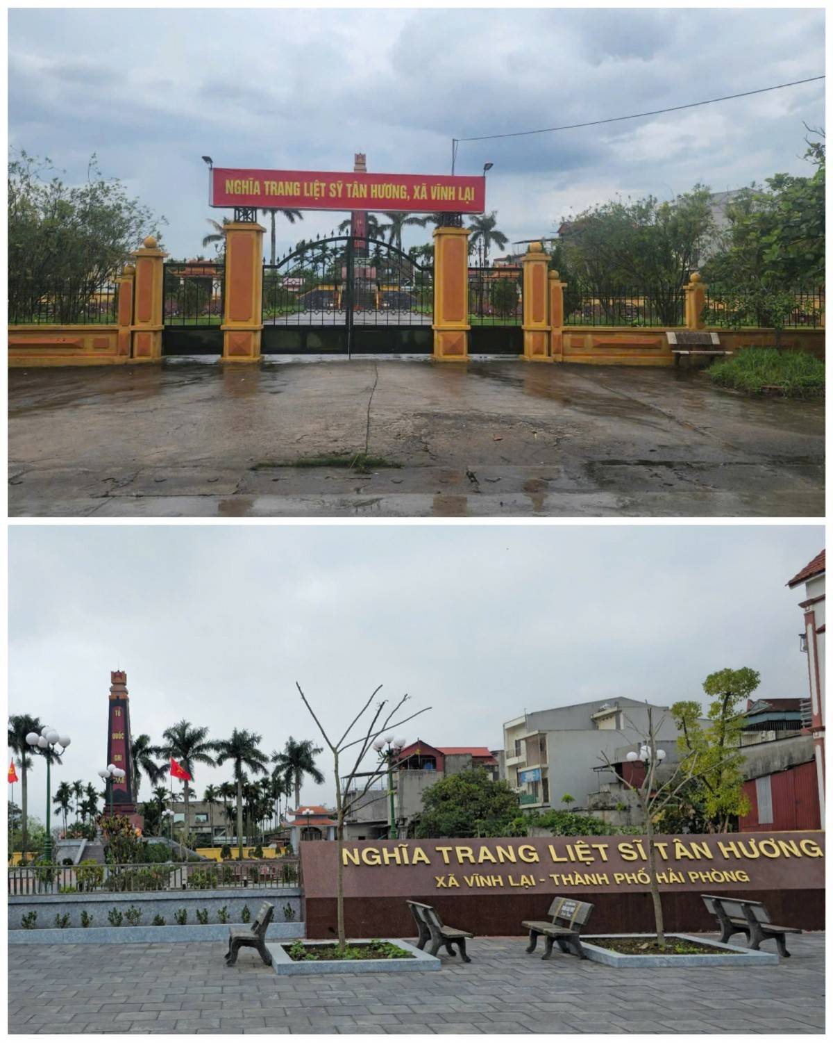 Nghĩa trang liệt sĩ Tân Hương trước và sau khi cải tạo