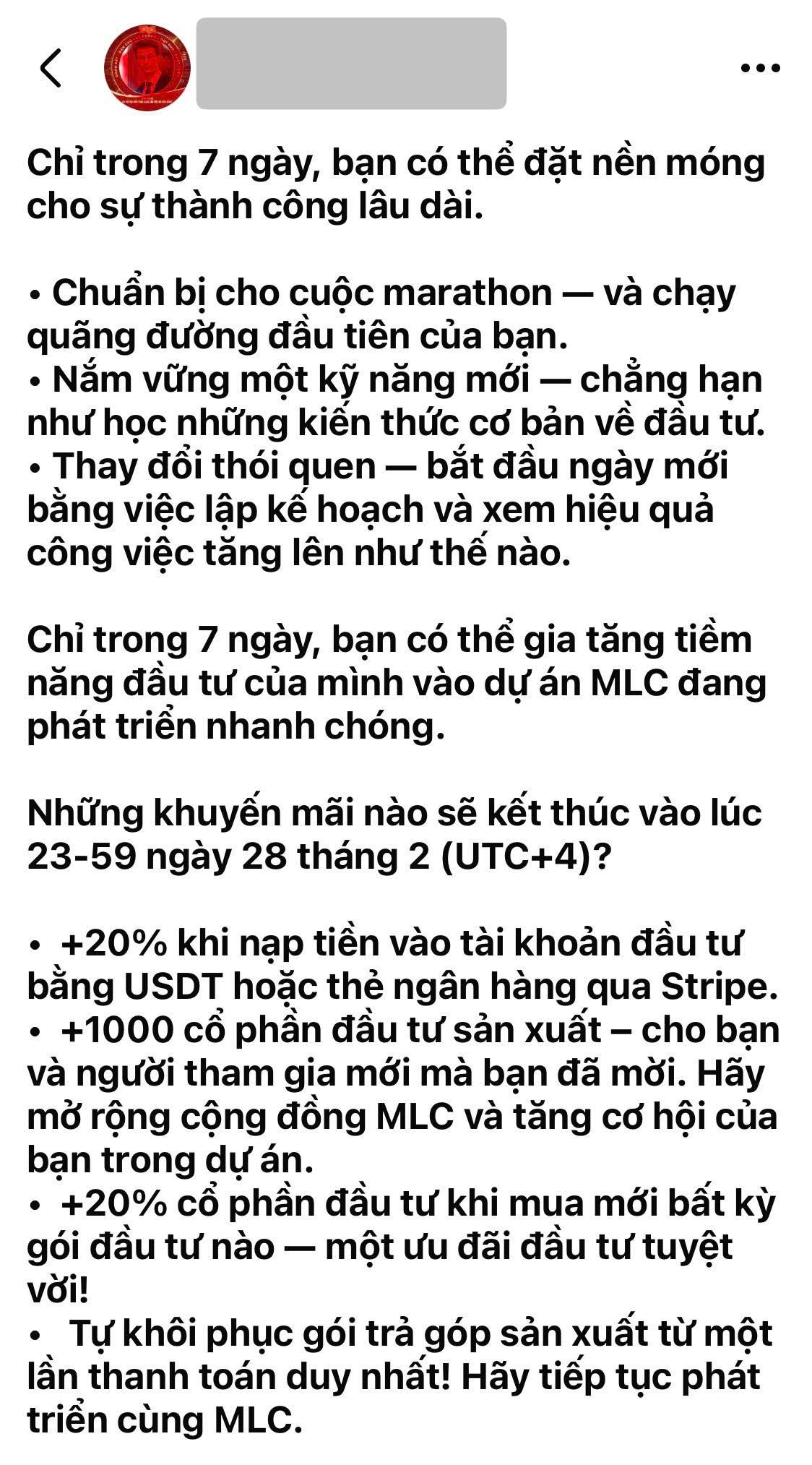 Các nhà đầu tư uST đã ở thế không thể rút vốn nhưng tiếp tục kêu gọi bạn bè người thân xuống tiền cùng cộng đồng MLC.
