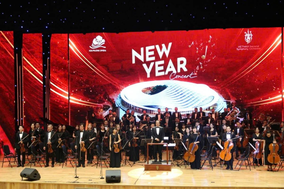 Chương trình nghệ thuật “New Year Concert 2026” do UBND thành phố Hải Phòng phối hợp với Nhà hát Hồ Gươm thực hiện đánh dấu sự kiện khai trương Nhà hát Hoa phượng. Ảnh: ĐT