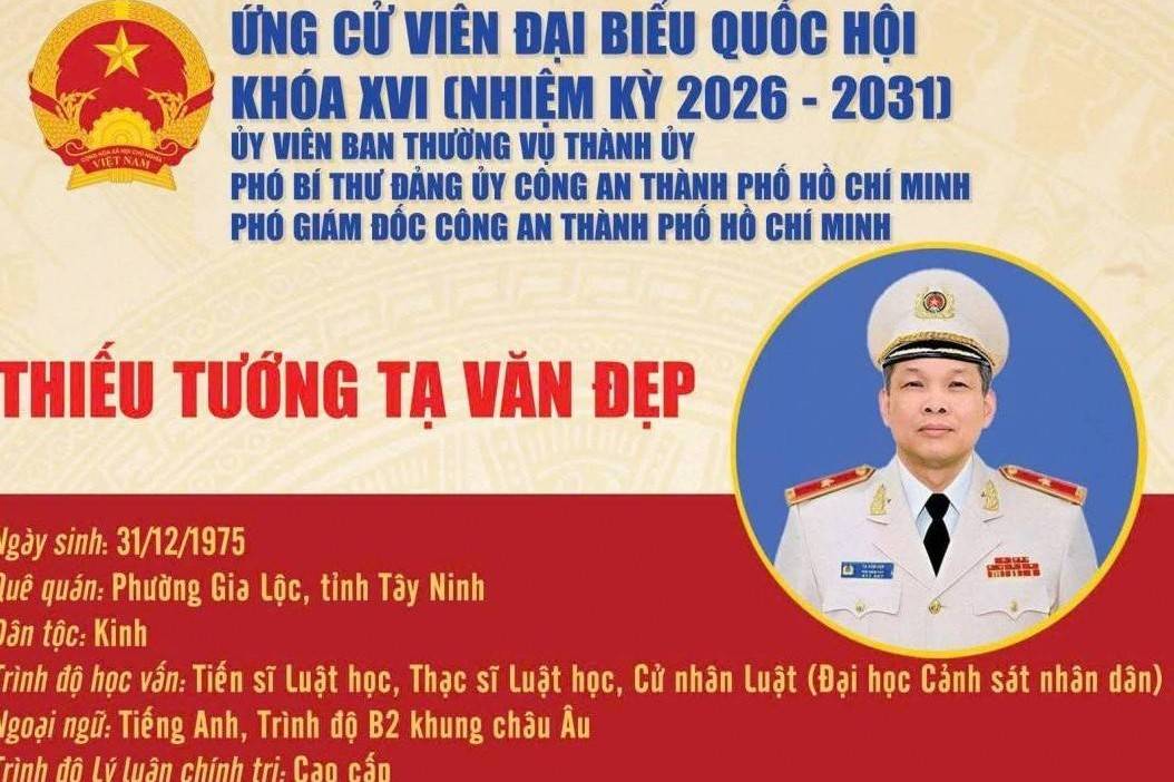 Thiếu tướng Tạ Văn Đẹp ứng cử Đại biểu Quốc hội khóa XVI: Lấy bảo đảm an ninh, trật tự làm nền tảng phát triển