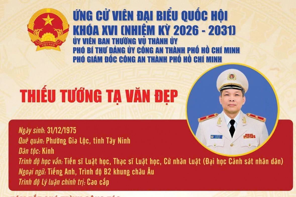 Thiếu tướng Tạ Văn Đẹp ứng cử Đại biểu Quốc hội khóa XVI: Lấy bảo đảm an ninh, trật tự làm nền tảng phát triển