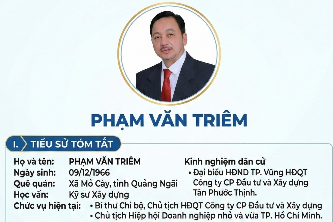 Chủ tịch HCM-SME Phạm Văn Triêm ứng cử đại biểu HĐND TP. Hồ Chí Minh nhiệm kỳ 2026–2031