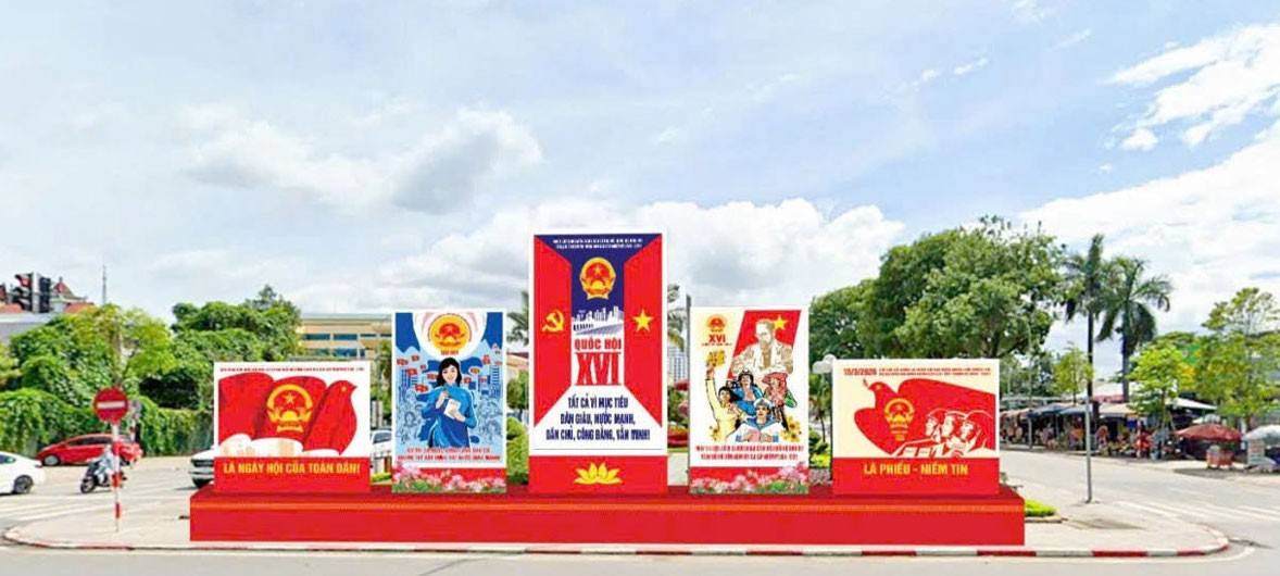 Thái Nguyên: Đẩy mạnh tuyên truyền trực quan, lan tỏa không khí hướng tới ngày hội bầu cử lớn