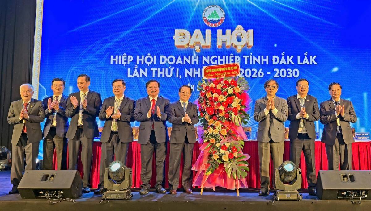 Đại hội Hiệp hội Doanh nghiệp tỉnh Đắk Lắk, nhiệm kỳ 2026 - 2030 thành công tốt đẹp