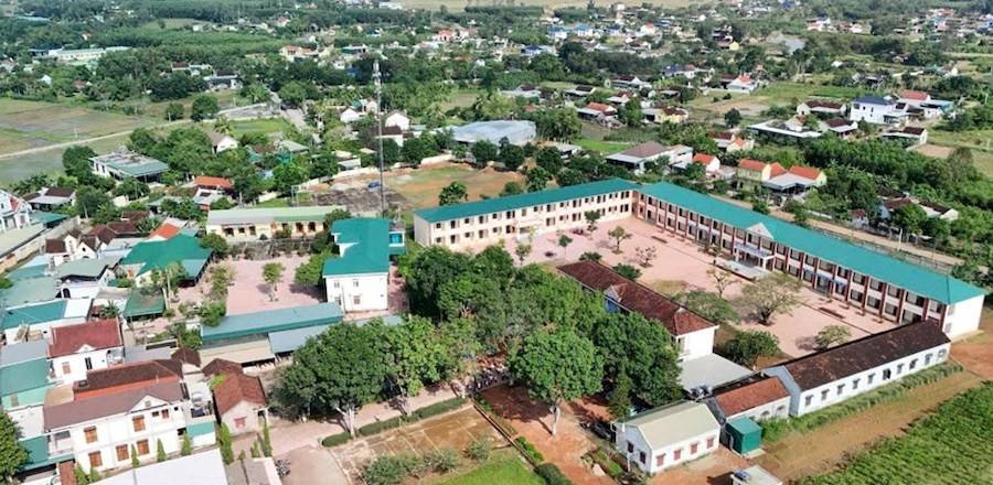 Một góc xã Bình Minh nhìn từ trên cao