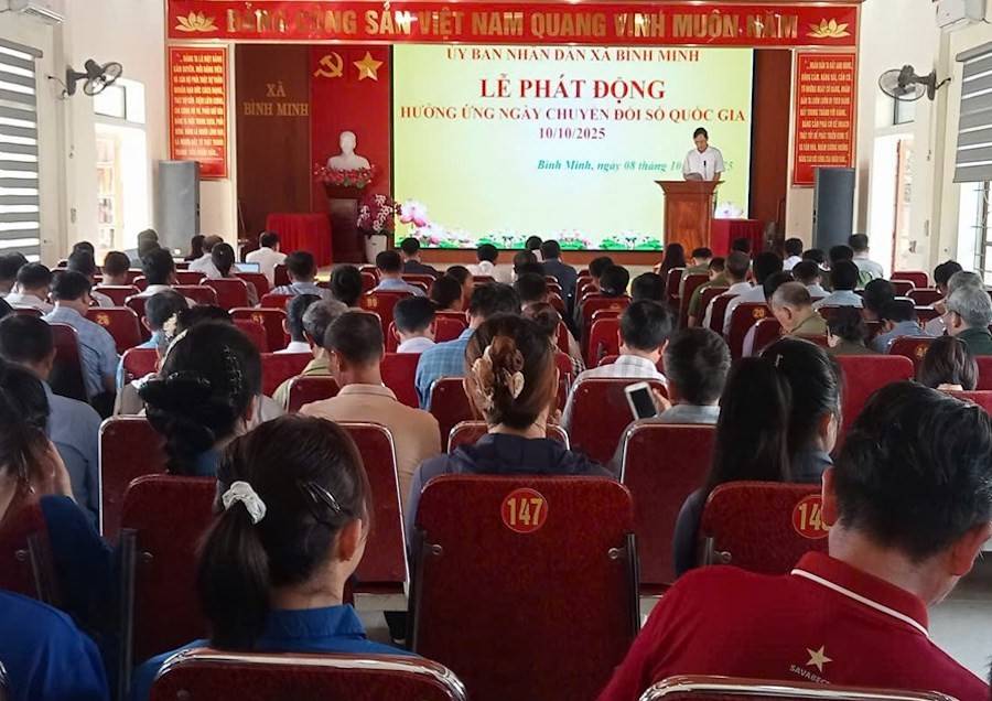 Xã Bình Minh tổ chức Lễ phát động hưởng ứng Ngày hội Đổi mới sáng tạo và Chuyển đổi số quốc gia 