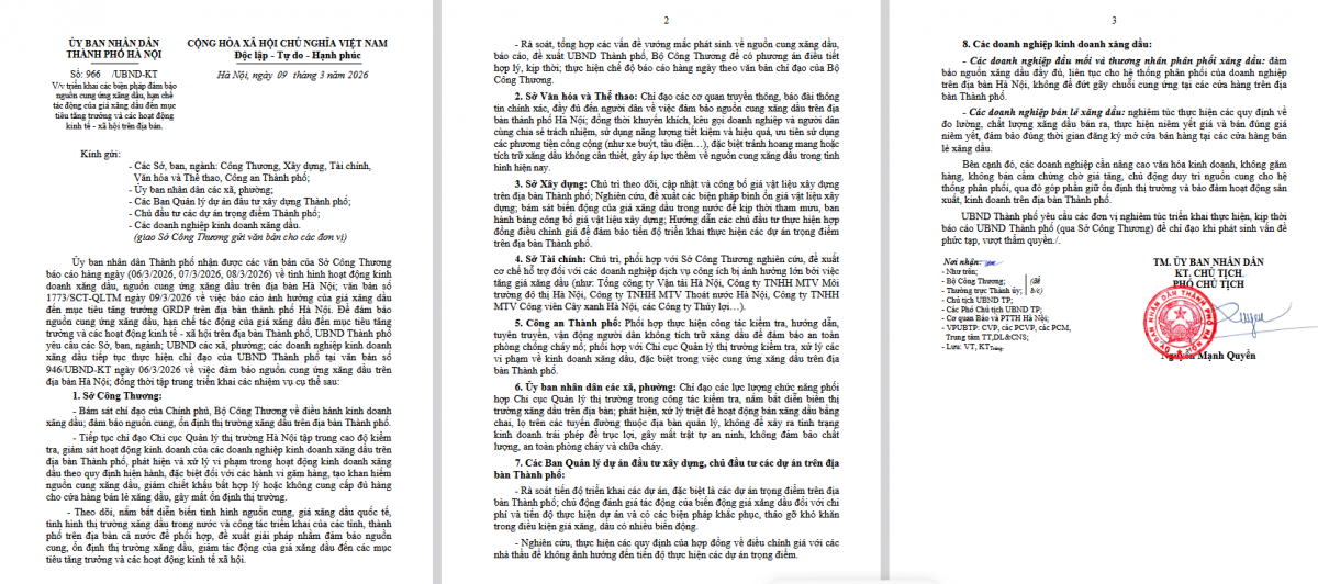 Hà Nội yêu cầu đảm bảo nguồn cung xăng dầu