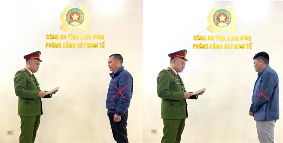 Hai giám đốc doanh nghiệp (dấu X) bị bắt để điều tra về tội trốn thuế.