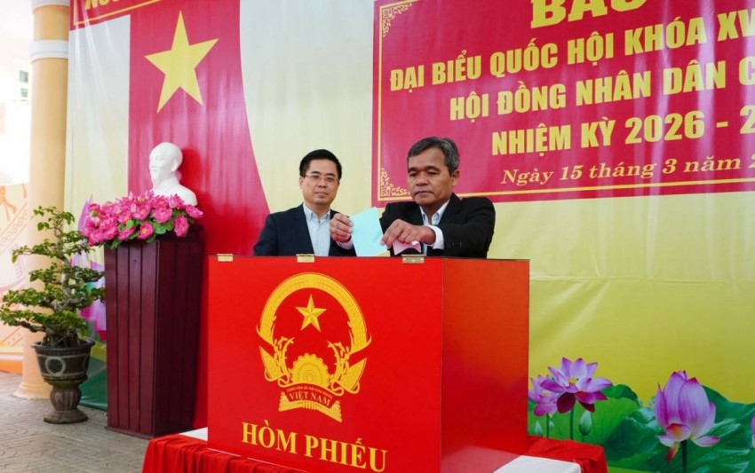 Các đồng chí lãnh đạo tỉnh bầu cử đại biểu Quốc hội khóa XVI và đại biểu HĐND các cấp, nhiệm kỳ 2026 - 2031