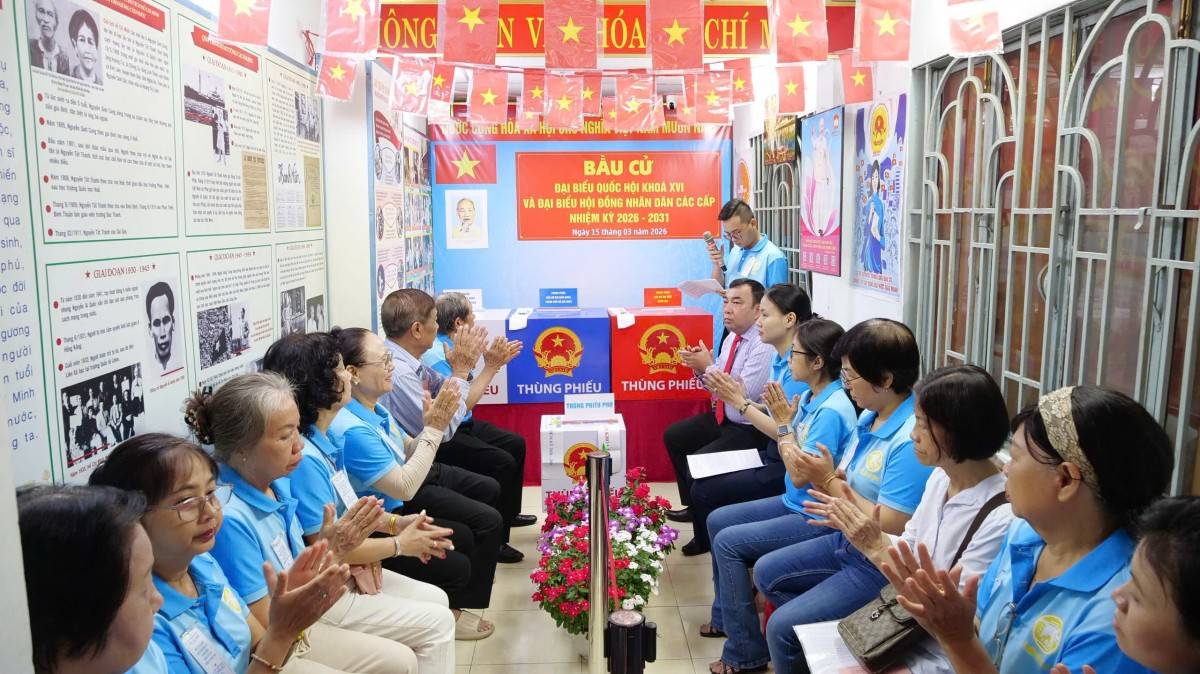 Không khí "ngày hội toàn dân" tại Phường Bình Lợi Trung – TP. Hồ Chí Minh: Ghi nhận kết quả tích cực, thành công trong ngày bầu cử