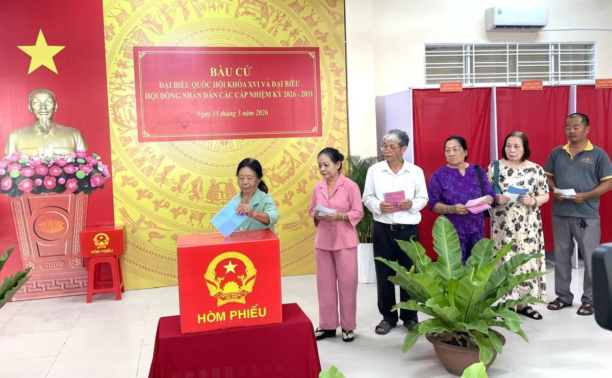 Cần Thơ: 58 xã, phường có tỷ lệ cử tri đi bầu cử đạt tỷ lệ 100%