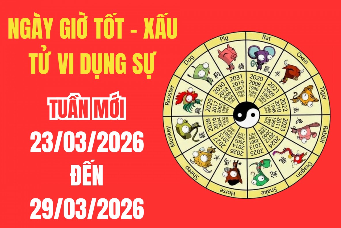Xem ngày giờ tốt xấu – Tử vi tuần mới từ 23/3 - 29/3/2026: Ngày nào cát lành để xuất hành, khai trương, cầu tài lộc?