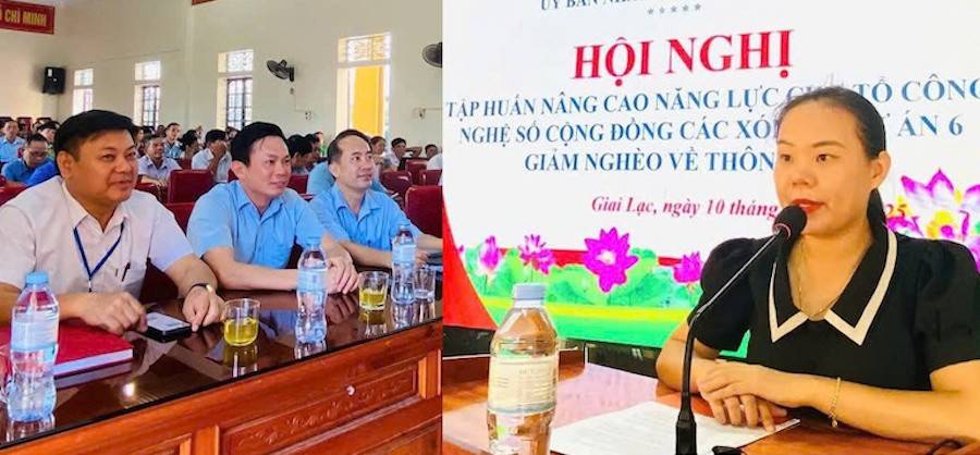 Xã Giai Lạc tổ chức Hội nghị tập huấn nâng cao năng lực cho Tổ công nghệ số cộng đồng các xóm về giảm nghèo thông tin và hướng dẫn nộp hồ sơ dịch vụ công trực tuyến