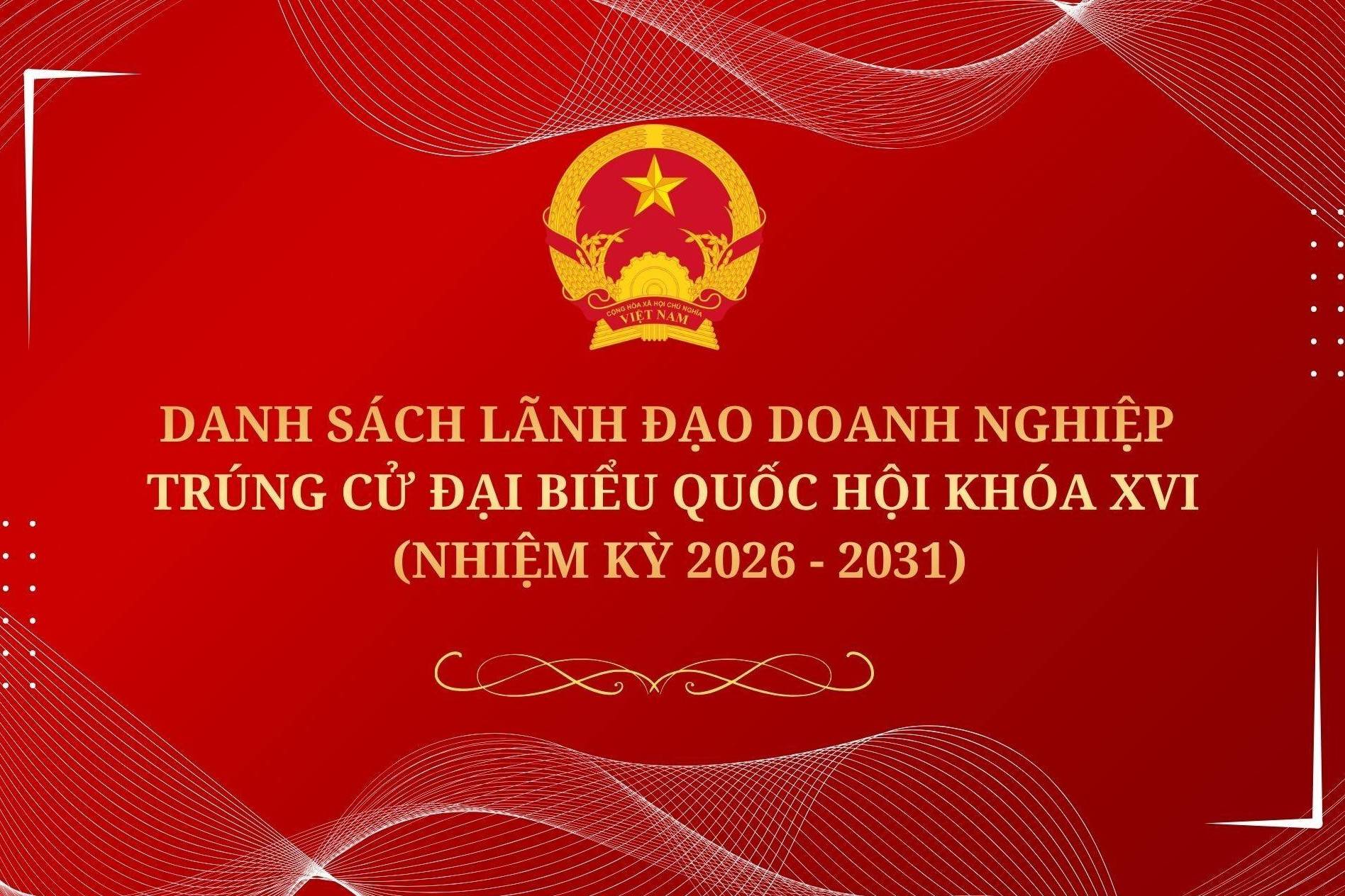 Danh sách lãnh đạo các tập đoàn, doanh nghiệp và hiệp hội lớn trúng cử đại biểu Quốc hội khóa XVI