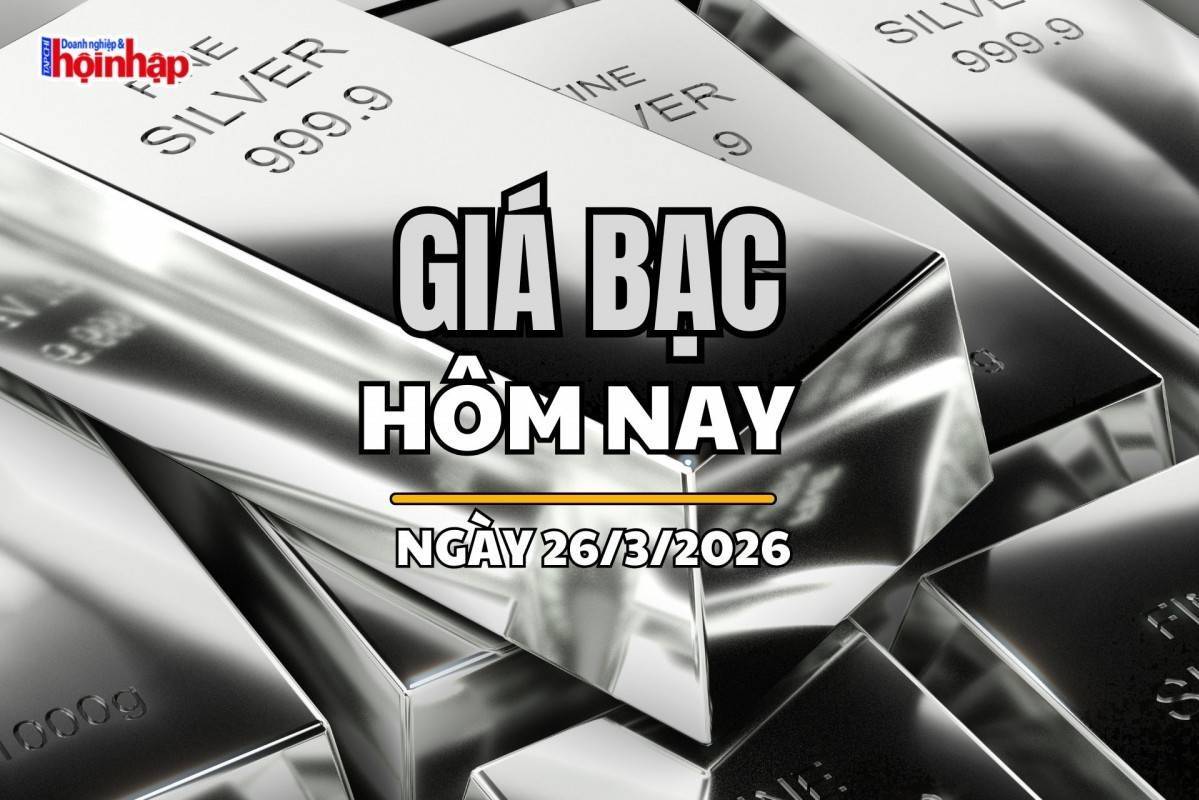 Giá bạc hôm nay 26/3/2026: Giá bạc trong nước và thế giới tiếp tục giảm