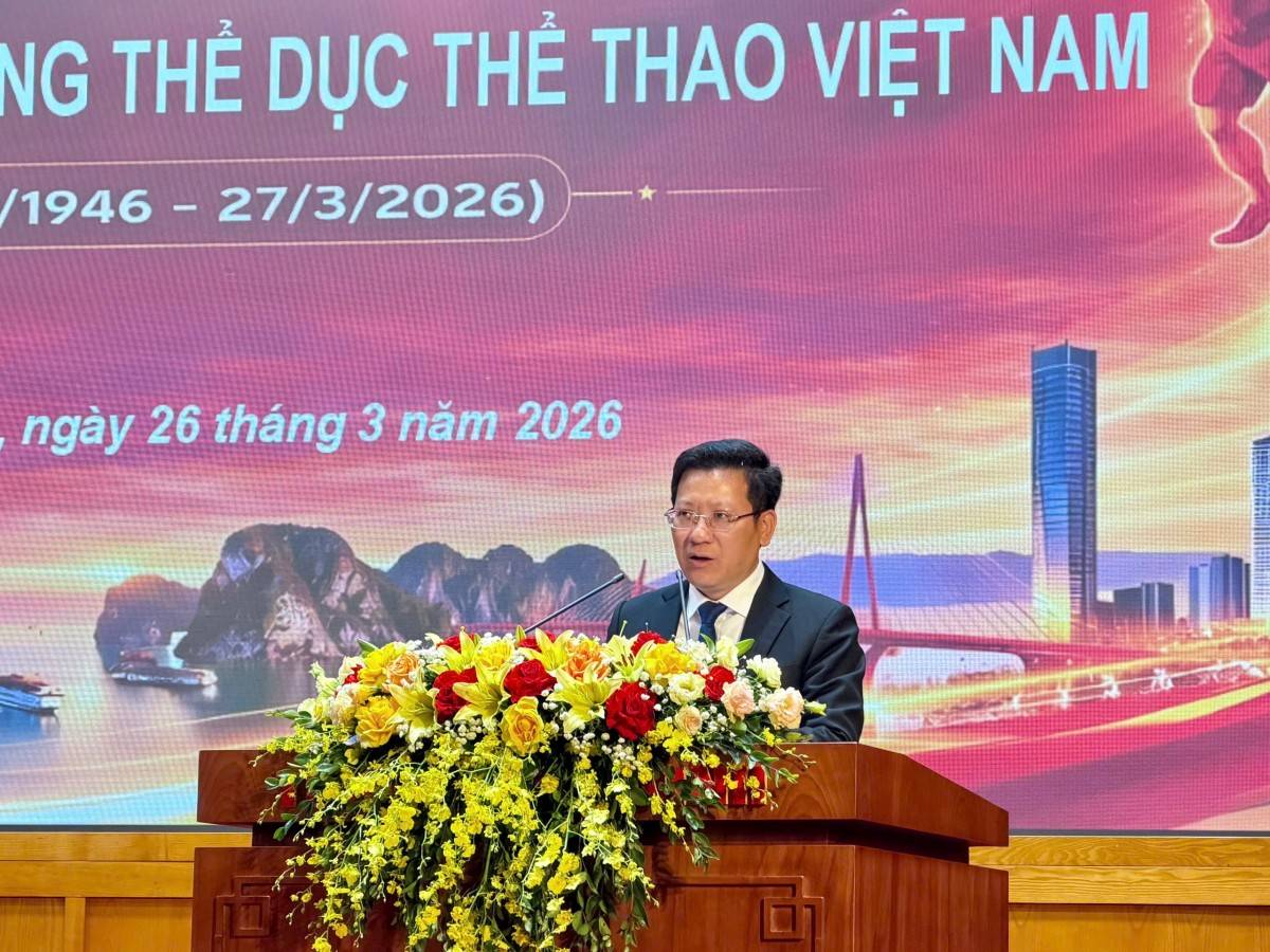 Lãnh đạo Sở Văn hóa, Thể thao và Du lịch Quảng Ninh đọc diễn văn tại Lễ kỷ niệm.