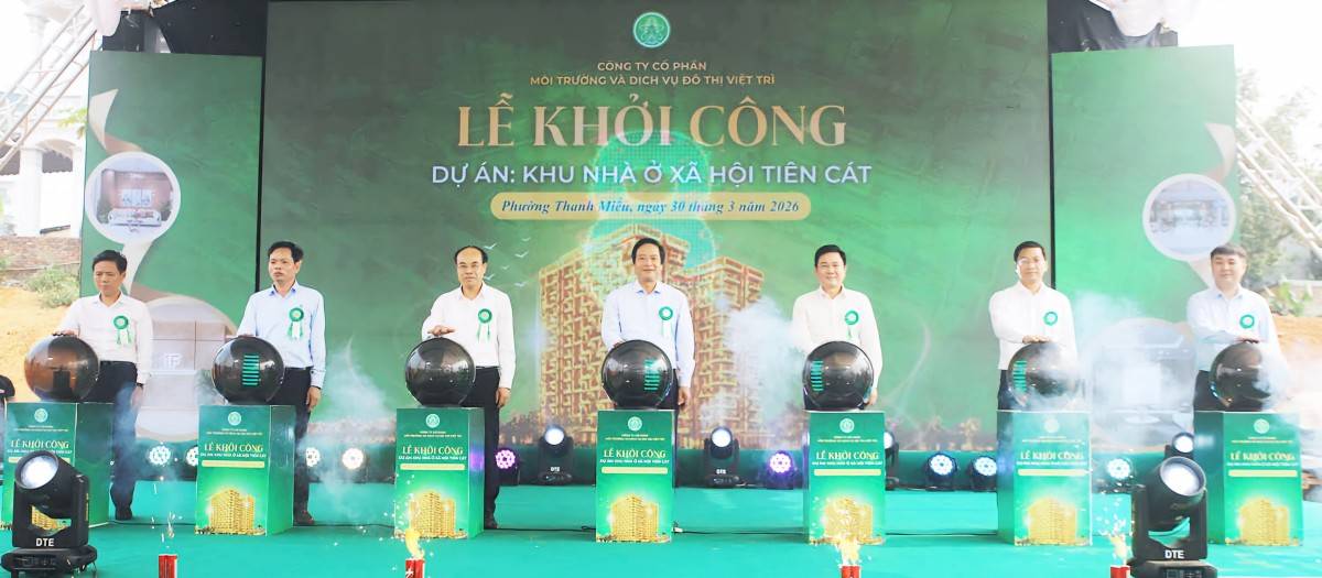 Phú Thọ: Khởi công khu nhà ở xã hội Tiên Cát, vốn đầu tư 452 tỷ đồng