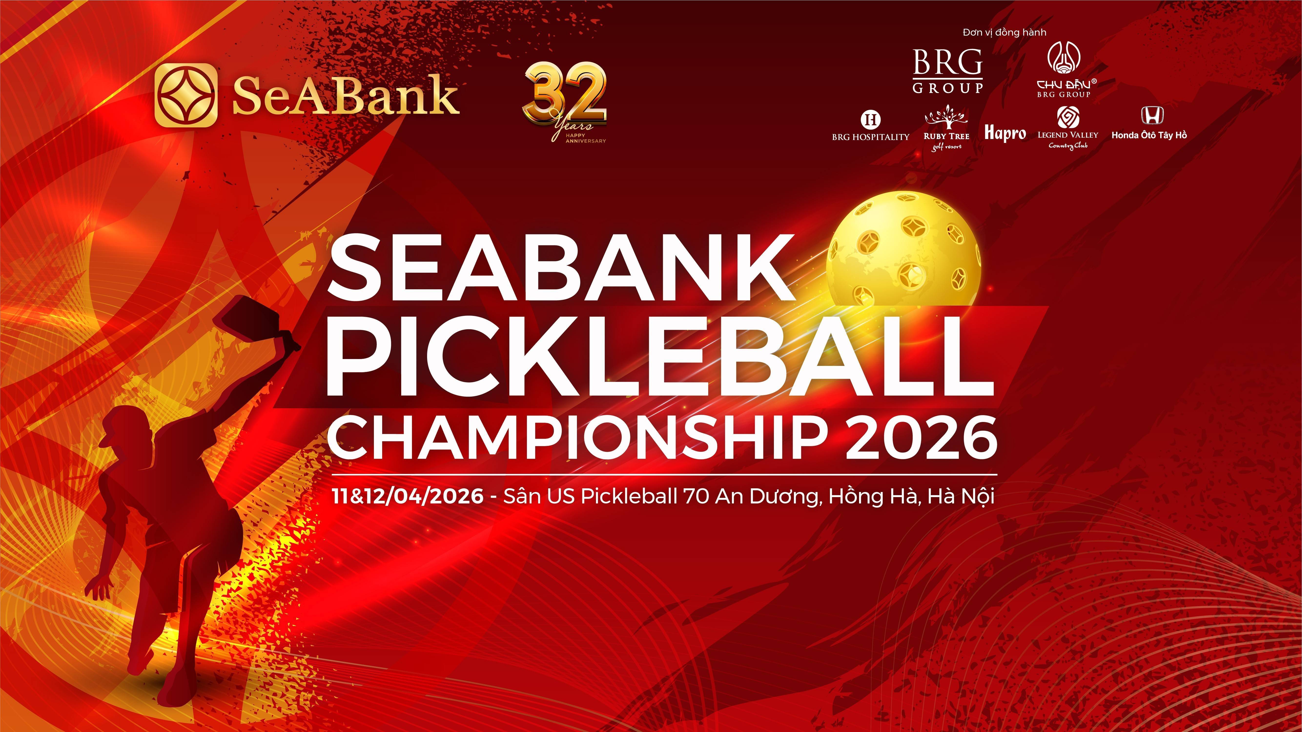 SeABank tổ chức giải Pickleball Championship 2026, gây quỹ học bổng cho trẻ em nghèo