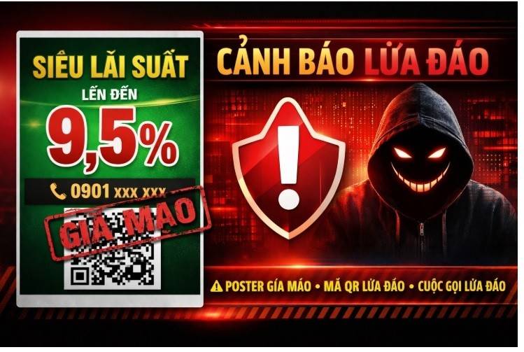 Ngân hàng TMCP Ngoại thương Việt Nam (Vietcombank) phát đi cảnh báo về việc xuất hiện nhiều ấn phẩm truyền thông giả mạo trên các nền tảng mạng xã hội như Facebook, Zalo, nhằm thu thập thông tin cá nhân và chiếm đoạt tài sản của khách hàng (Ảnh minh hoạ).