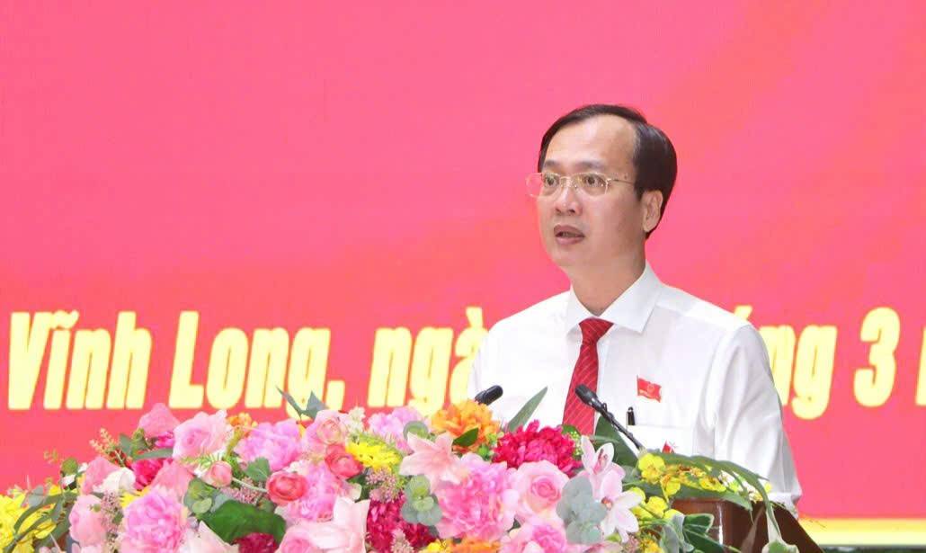 Đồng chí Trần Trí Quang - Phó Bí thư Tỉnh ủy, Chủ tịch UBND tỉnh phát biểu.