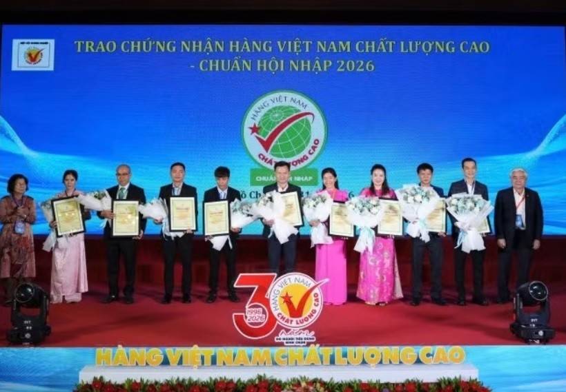 Các doanh nghiệp nhận Chứng nhận Hàng Việt Nam Chất lượng cao 2026.