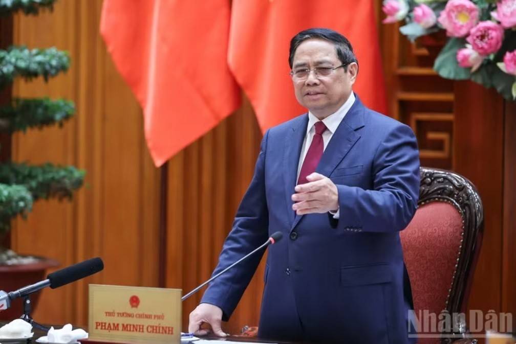 Thủ tướng Chính phủ Phạm Minh Chính phát biểu ý kiến kết luận cuộc họp. (Ảnh: Trần Hải - https://nhandan.vn).