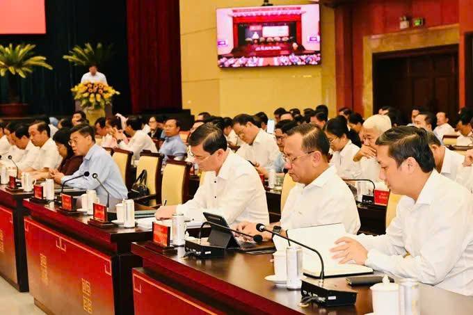 Đại biểu dự Hội nghị lần thứ 5 Ban Chấp hành Đảng bộ TP.Hồ Chí Minh khóa I, nhiệm kỳ 2025-2030. Ảnh: VIỆT DŨNG