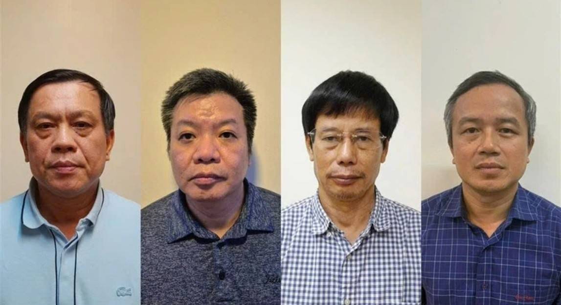 Các bị can (từ trái qua): Nguyễn Bá Hoan, Tống Hải Nam, Nguyễn Gia Liêm, Phạm Viết Hương (Ảnh: Bộ Công an).