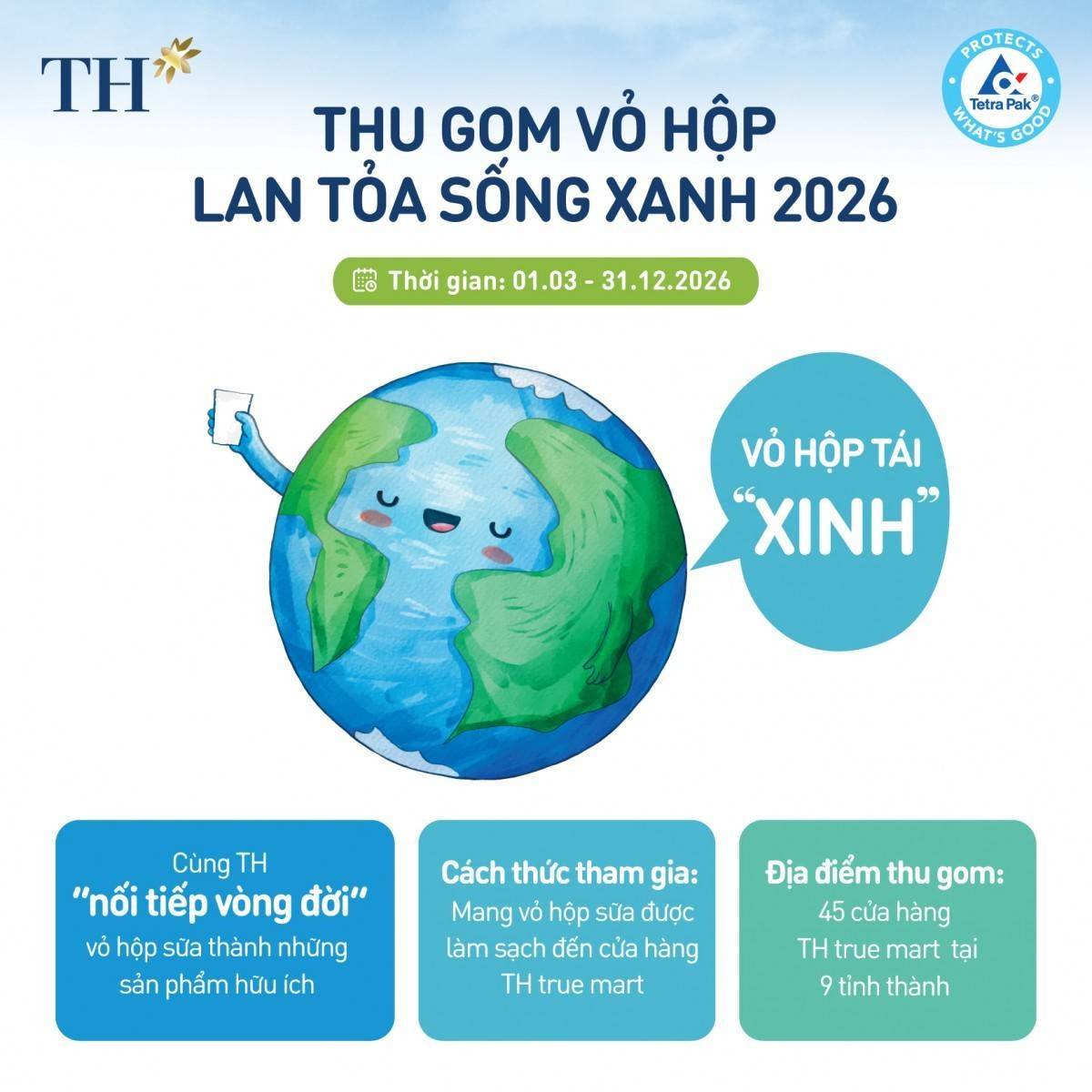 TH true MILK phát động chương trình "Thu gom vỏ hộp, lan tỏa sống xanh 2026"