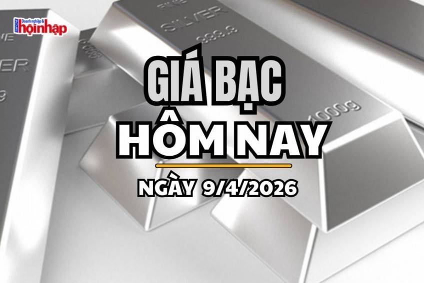 Giá bạc hôm nay 9/4/2026: Giá bạc trong nước trái chiều, thế giới lao dốc mạnh
